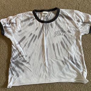 PINK womens tie dye crop top